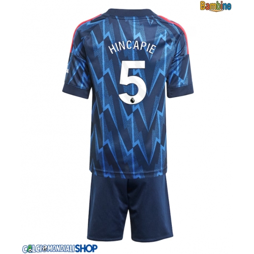 Maglie da calcio Arsenal Piero Hincapie #5 Seconda Maglia Bambino 2025-26 Manica Corta + Pantaloni corti)